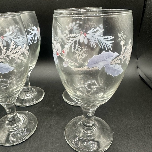 Vintage Pfaltzgraff Glass Iced Beverages Tea Winter Frost Blue 16 oz Set of 4 - Picture 2 of 6